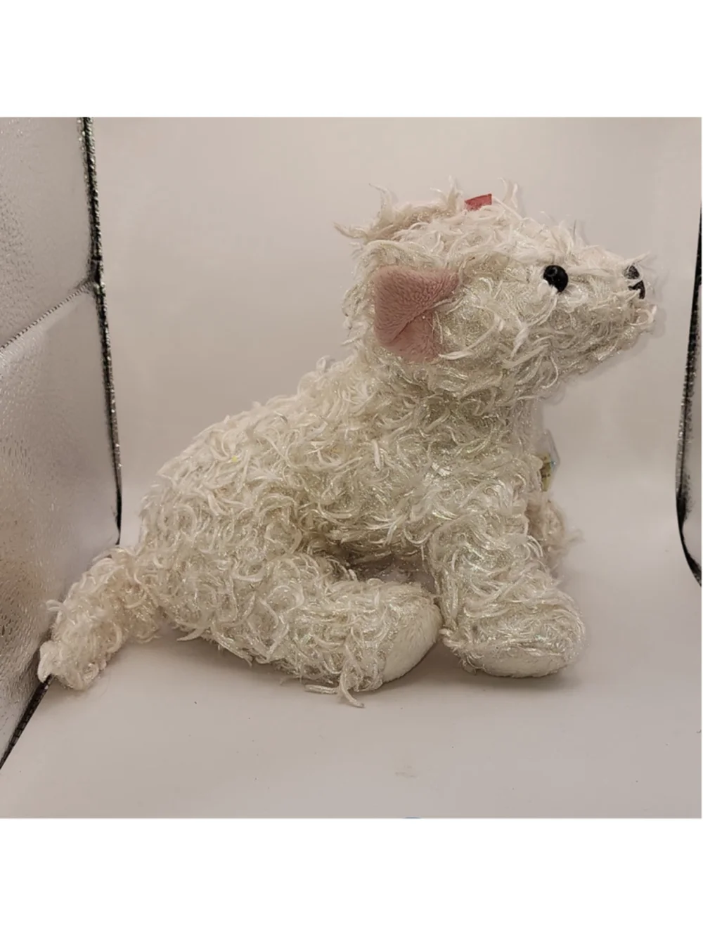 Vintage Webkinz White Terrier Plush Dog with Unused Secret Code - Retired GANZ